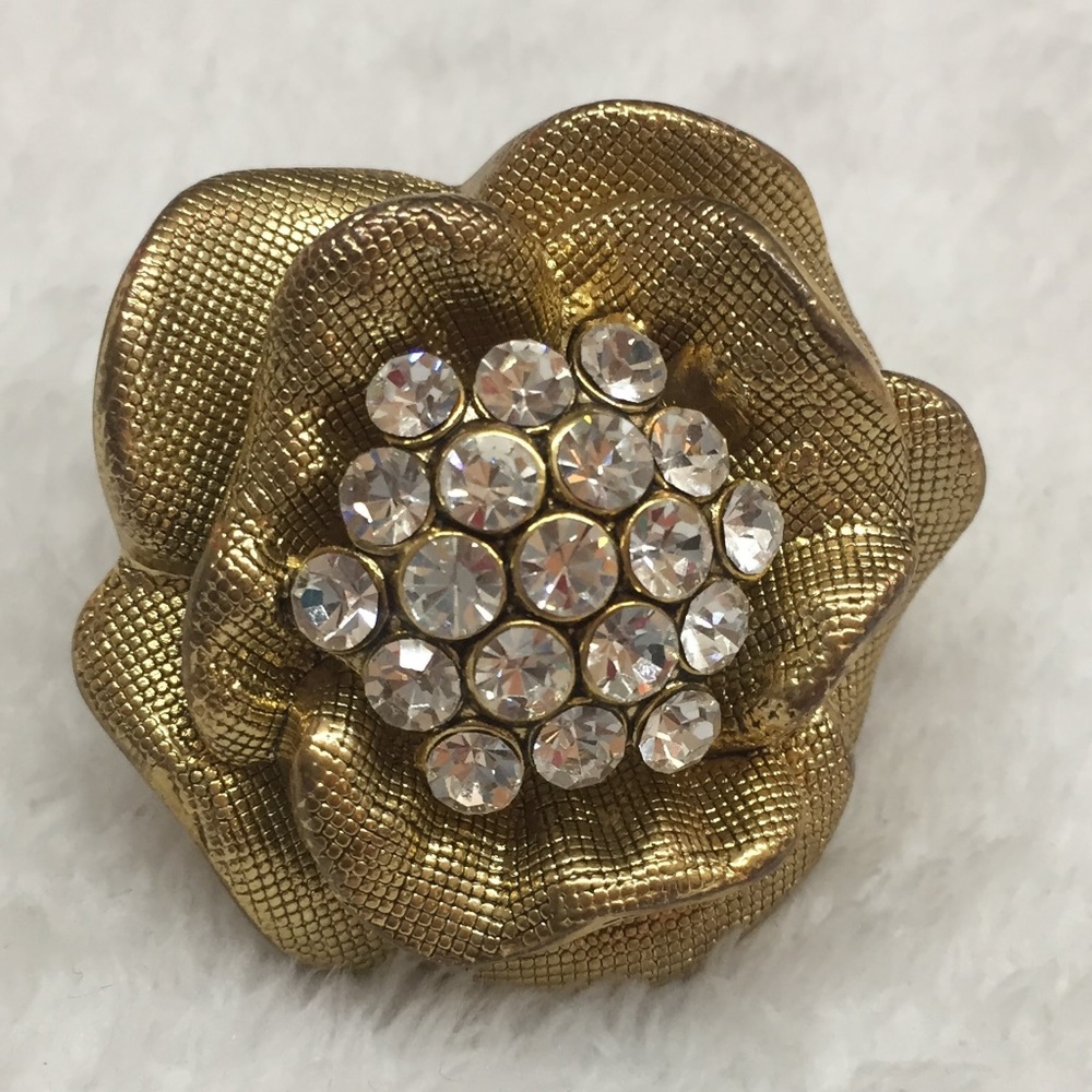 VINTAGE COSTUME ROSE ADJUSTABLE RING